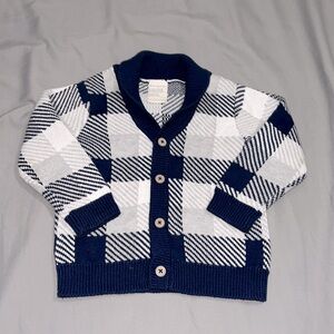 Boys knit button up big collar sweater preppy baby boy